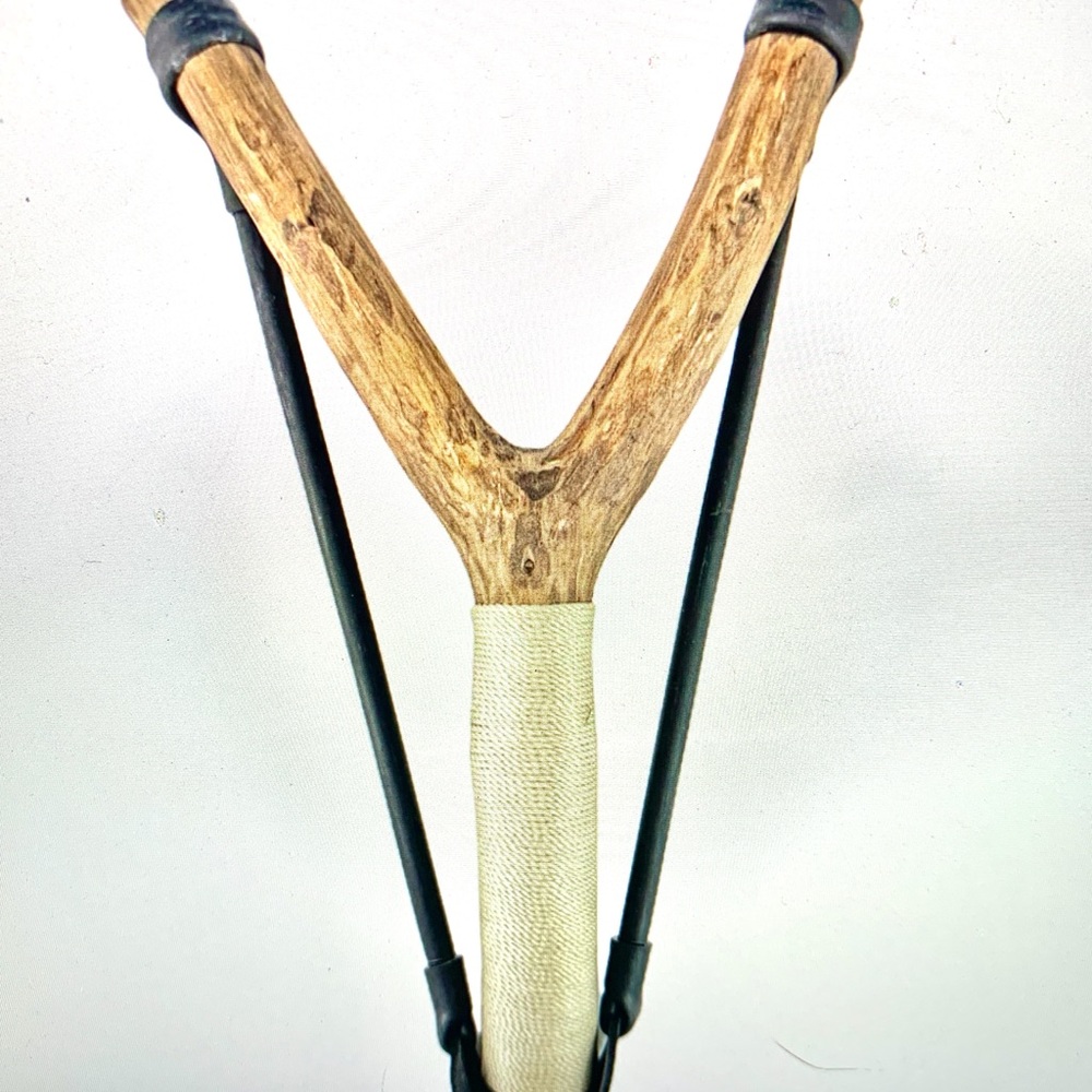 Hella Slingshots Handmade Classic Wooden Slingshot for Kids w/Ammo Sampler